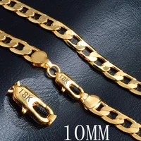 free shipping mens jewelrywholesale gold color 10mm wide men link chain necklace 50cm fashion necklace jewelry for men