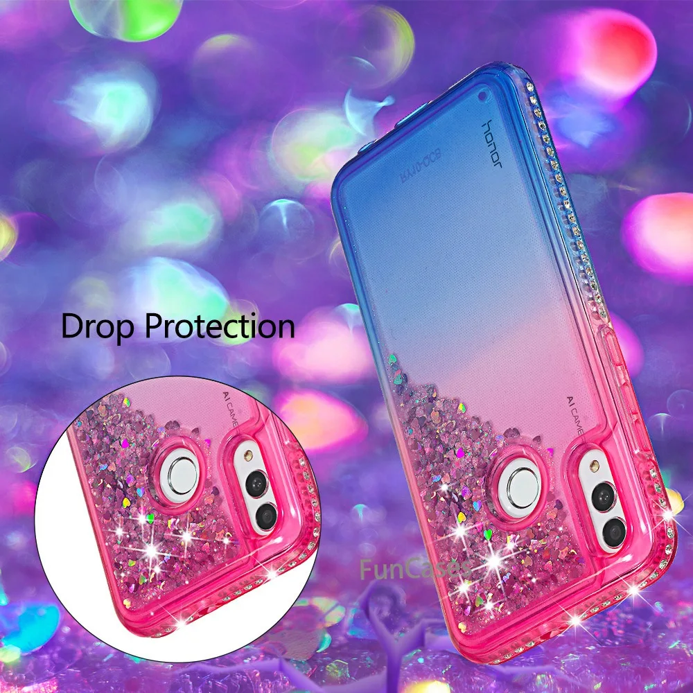 Жидкий блеск чехол для телефона huawei P Smart 2019 силиконовый Мягкий ТПУ зыбучий песок