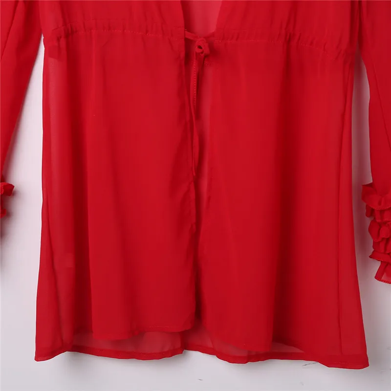 Платье женское Пляжное с длинным рукавом и буфами 2019|Женские платья| |