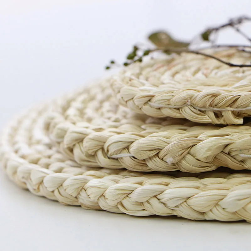 2 шт. круглые соломенные подставки плетеные ручной работы из натурального
