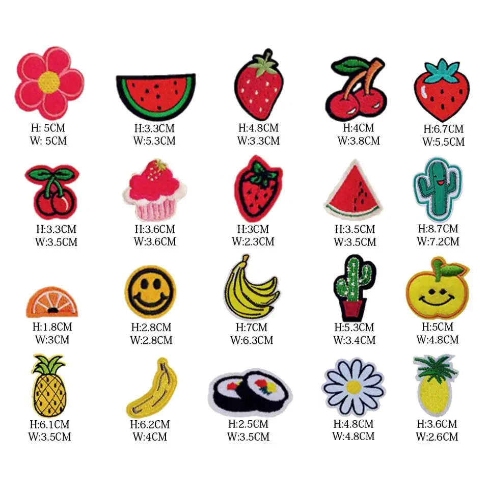 Iron On Embroidery Applique Patches Kids DIY 3D Apple Banana Orange Watermelon Sushi Flower For Clothes Clothing | Дом и сад