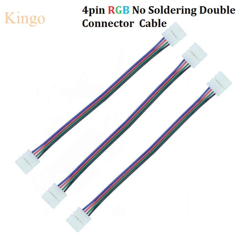 10 шт./лот 4pin LED RGB кабель провод удлинитель 15 см 50 с двойными соединителями для 5050