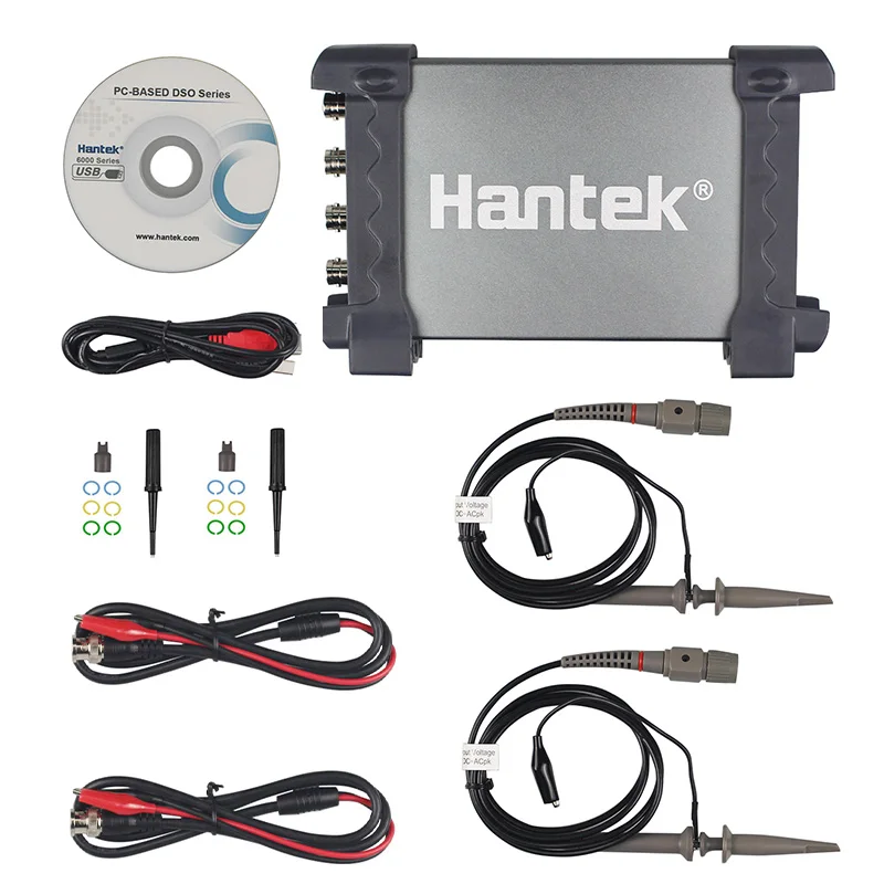 Цифровой осциллограф 200 МГц 1GSa/s 4CH Windows10/8/7 с интерфейсом USB зонд ручной Hantek Atomotive 6204BC