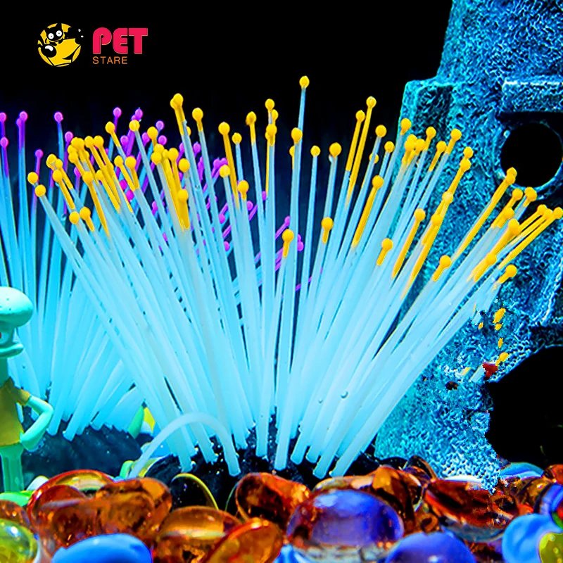 Aquarium Decorations Govine Glowing Effect Artificial Mushroom for Fish Tank Plastic Ornament | Дом и сад