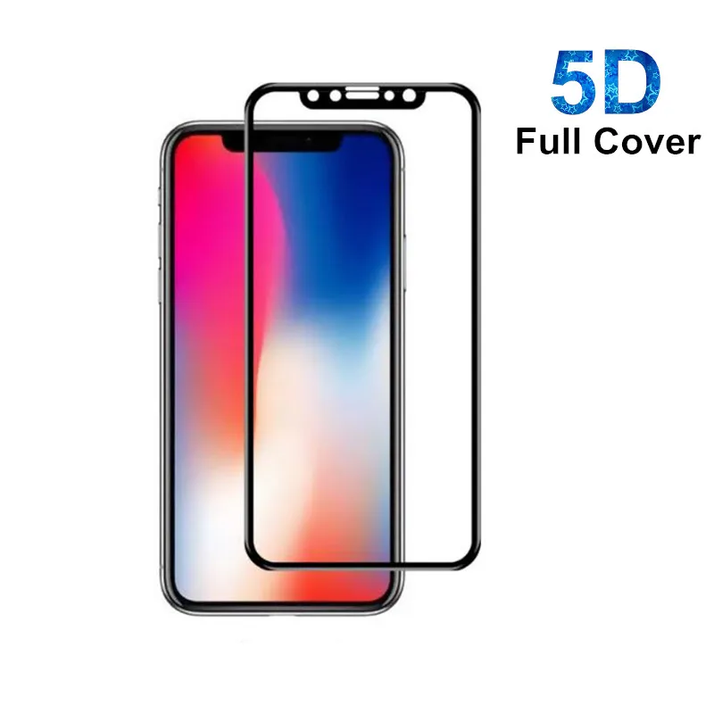 Защитная пленка 5D с закругленными краями для iphone X 8 7 plus|Защитные стёкла и плёнки