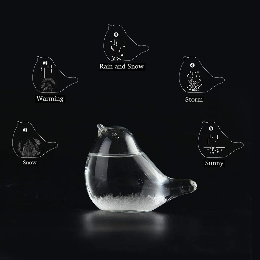 Storm Glass погода Forecaster Птица Форма кристалл настольный декор стеклянные ремесла