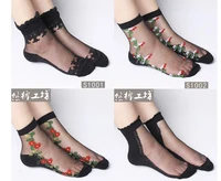 10pairslot flower crystal harajuku goth punk series cool female essential hollow thin short socks women sexy socks