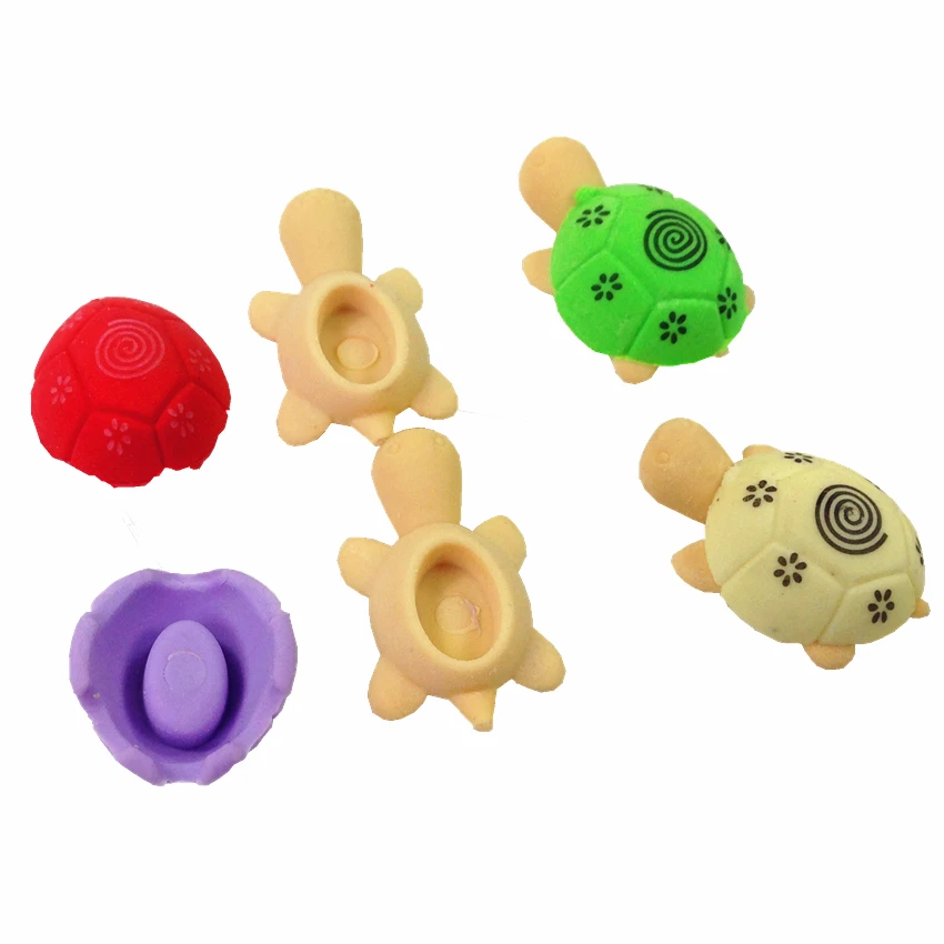 2 шт./упак./лот Kawaii Цвет черепашка дизайн нетоксичный разборная мини Ластик