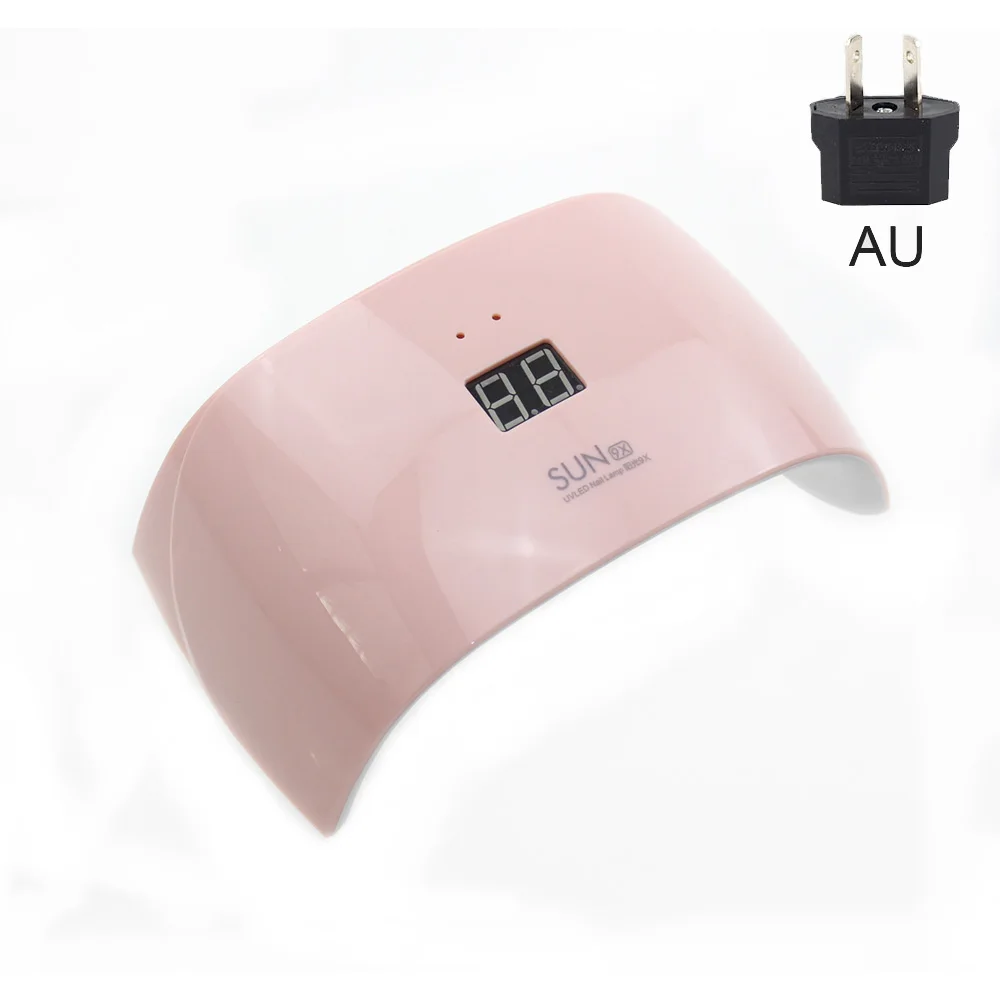 Pink AU SUN 9X лампа для ногтей УФ светодиодный светильник для маникюра Max18W UF лампы профессиональная Сушилка для ногтей гель лак Lampara 9 светодиодный s - Цвет: Pink AU