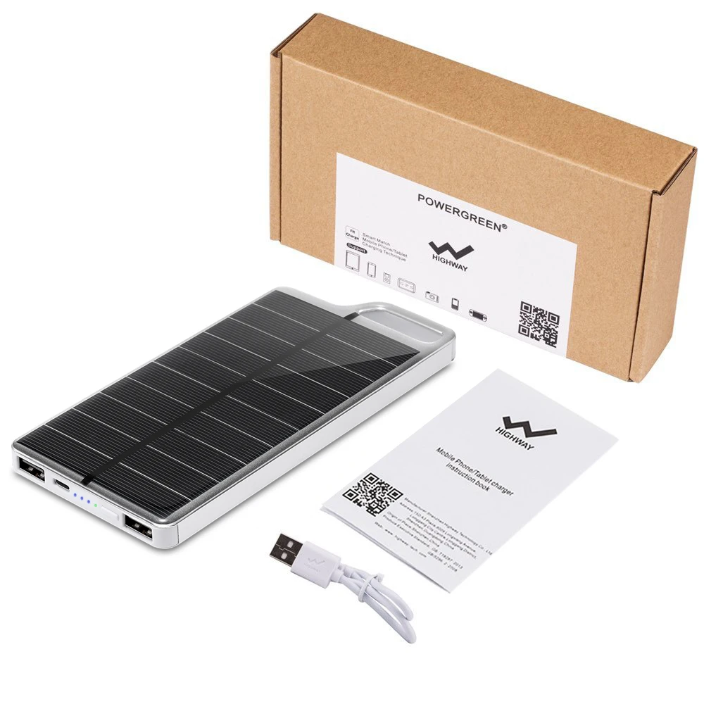 Внешний аккумулятор PowerGreen на солнечной батарее 10000 мАч|charger for samsung|chargers samsung