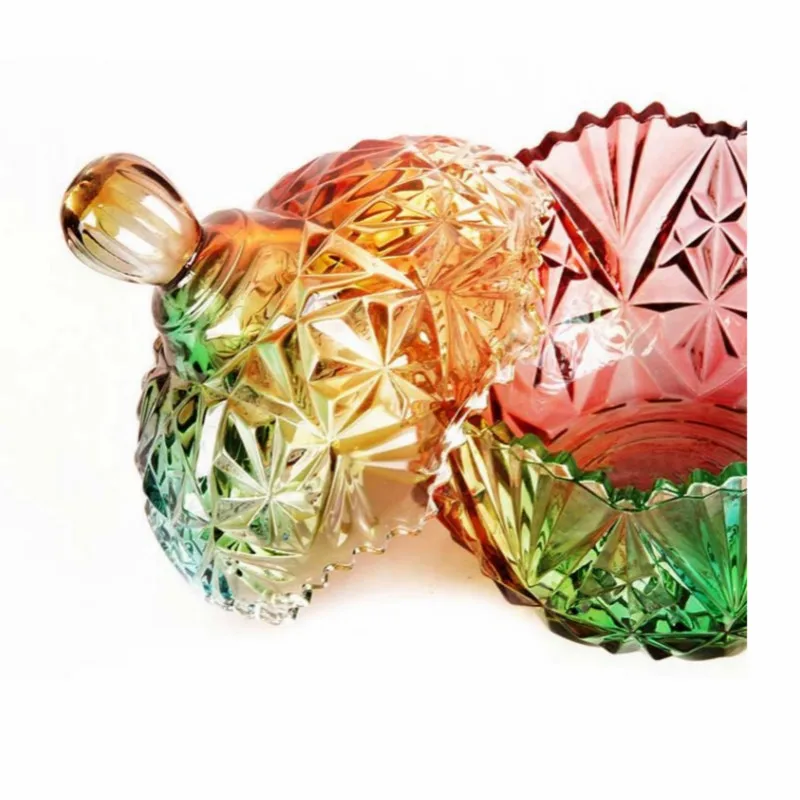 

1PC Nordic Style Crystal Storage Tank Creative Clear Glass Candy Tea Storage Jars Practical Snack Fresh Cans Kitchen Decorations
