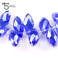 austria blue ab color teardrop crystal beads for diy accessories with hole briolette perles pretty facedet loose glass bead z090