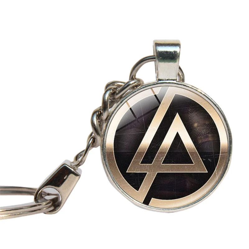 Linkin Park брелок со стеклянным кабошоном рок группа кольцо для ключей стеклянный