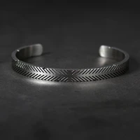viking silver color cuff bangle for man and women quality 316l stainless steel punk bangle bracelet titanium jewelry
