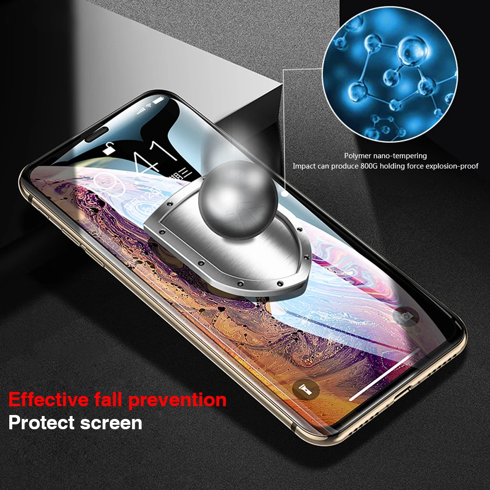 Защитное стекло 9D для iphone 7 Plus экрана XS Max XR X 6 6S Flim|Защитные стёкла и плёнки