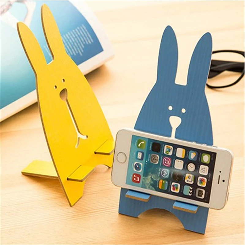 Универсальный деревянный Настольный держатель для телефона с изображением