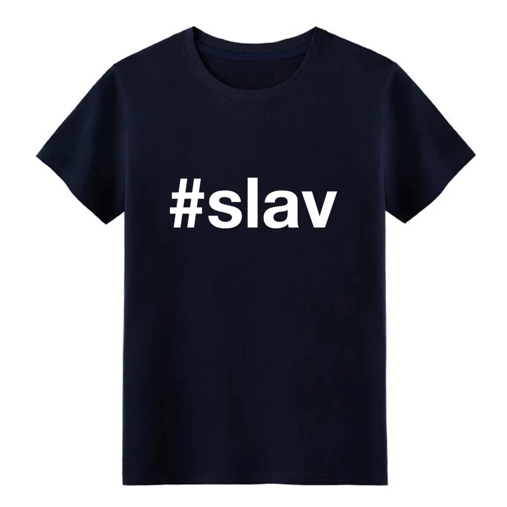 Мужская футболка SLAV на заказ с круглым воротником уличная мода весенне осенняя