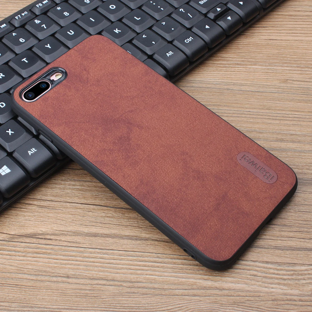 Деним чехол для iPhone 7 8 Plus ультра тонкая ткань узор телефона Модные Простые задняя