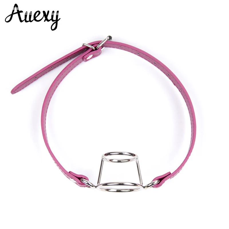 AUEXY двойное круглое кольцо с открытым ртом кляп для орального секса заглушка в