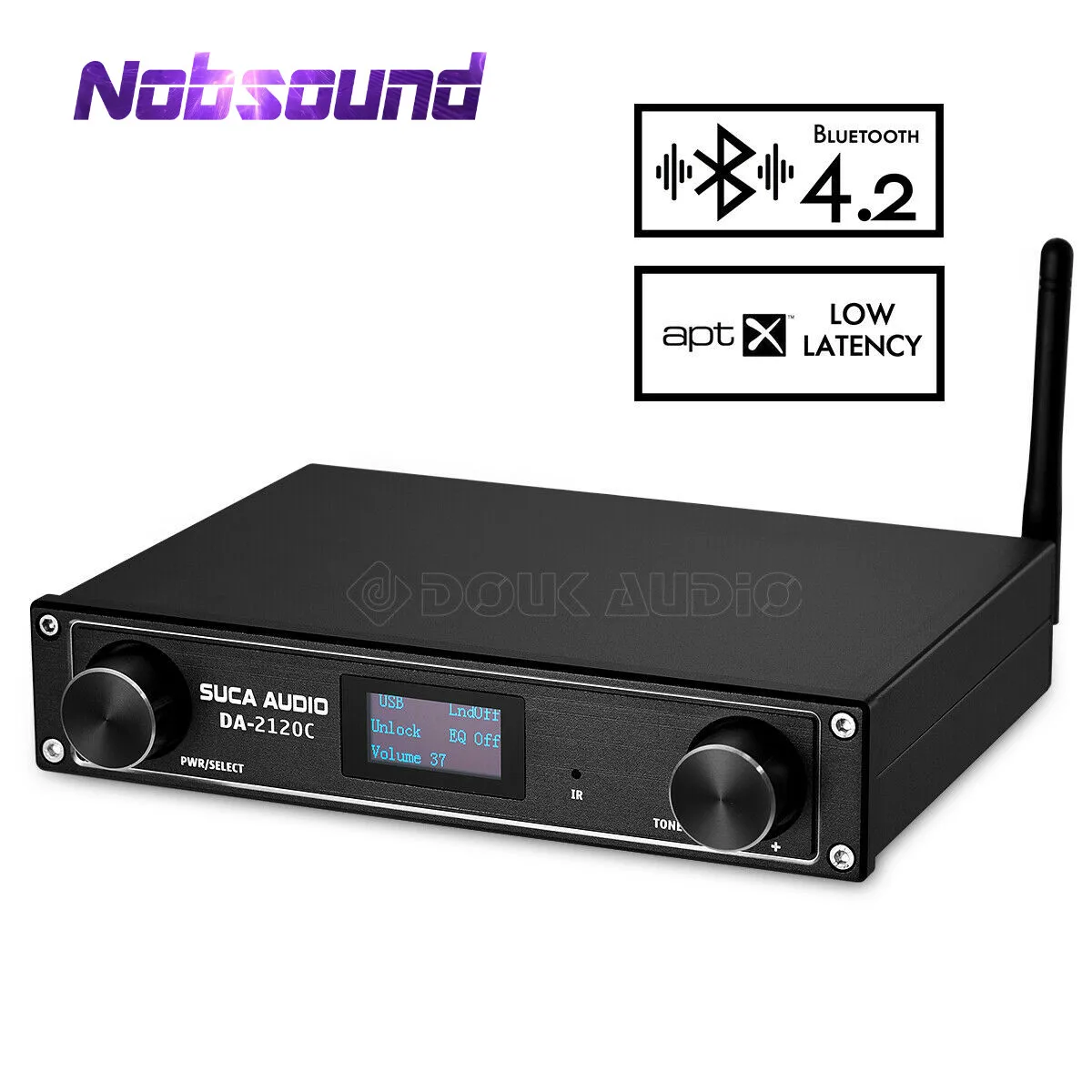 Nobsound HiFi Bluetooth Встроенный стерео усилитель USB/Opt/Coax/AUX DAC ИК-пульт 120 Вт* 2 цифровой усилитель мощности