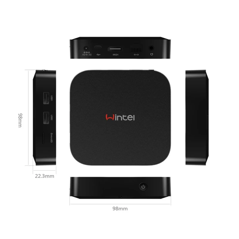 Wintel W8 Мини ПК ТВ коробка с Windows10 ядерным процессором Intel Atom Z3735F Процессор 2 Гб