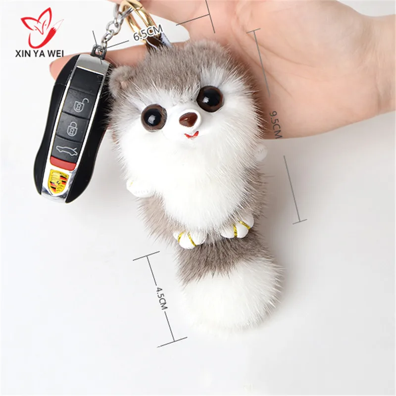 2019 Real Mink Fur Key Chain Bugiganga Chains Pele Pompons Keyring Cute Squirrel Keychain Car Gift | Украшения и аксессуары
