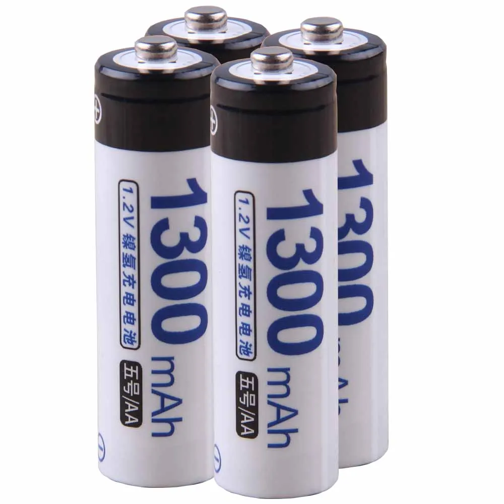Самая низкая цена 4 шт АА батареи 1 2 v перезаряжаемые 1300 mAh nimh батарея для
