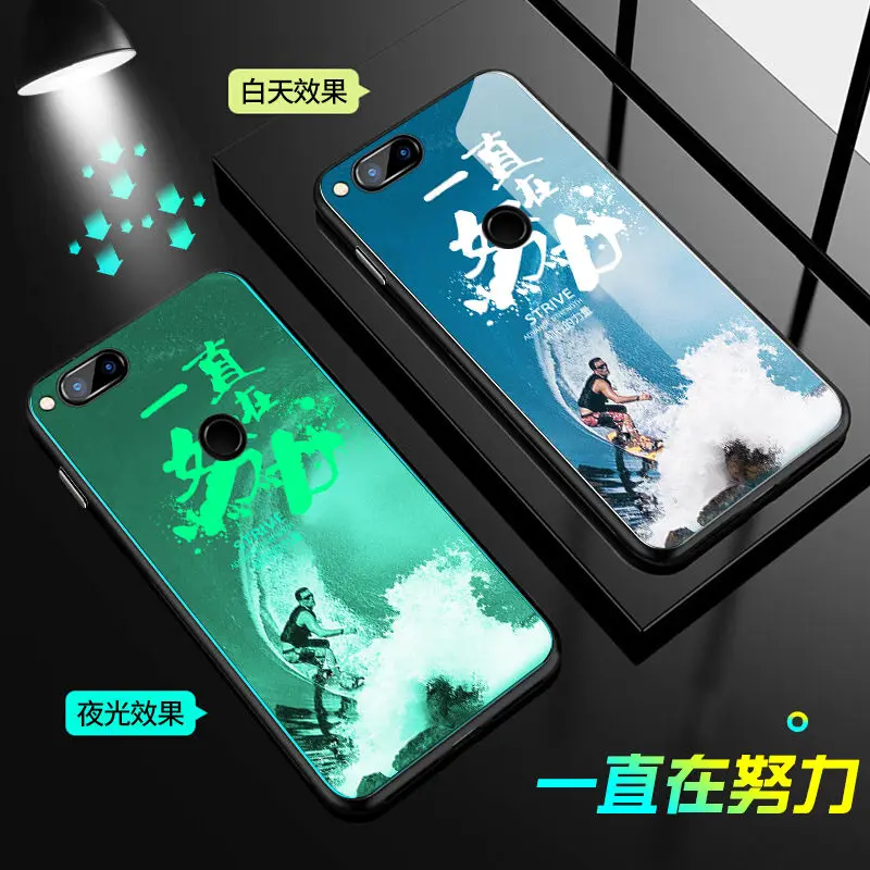 Чехол для huawei Honor 7X, чехол, светящаяся задняя крышка из закаленного стекла для huawei Honor 7A 7C Pro 8A, чехол, силиконовый чехол для телефона - Цвет: J