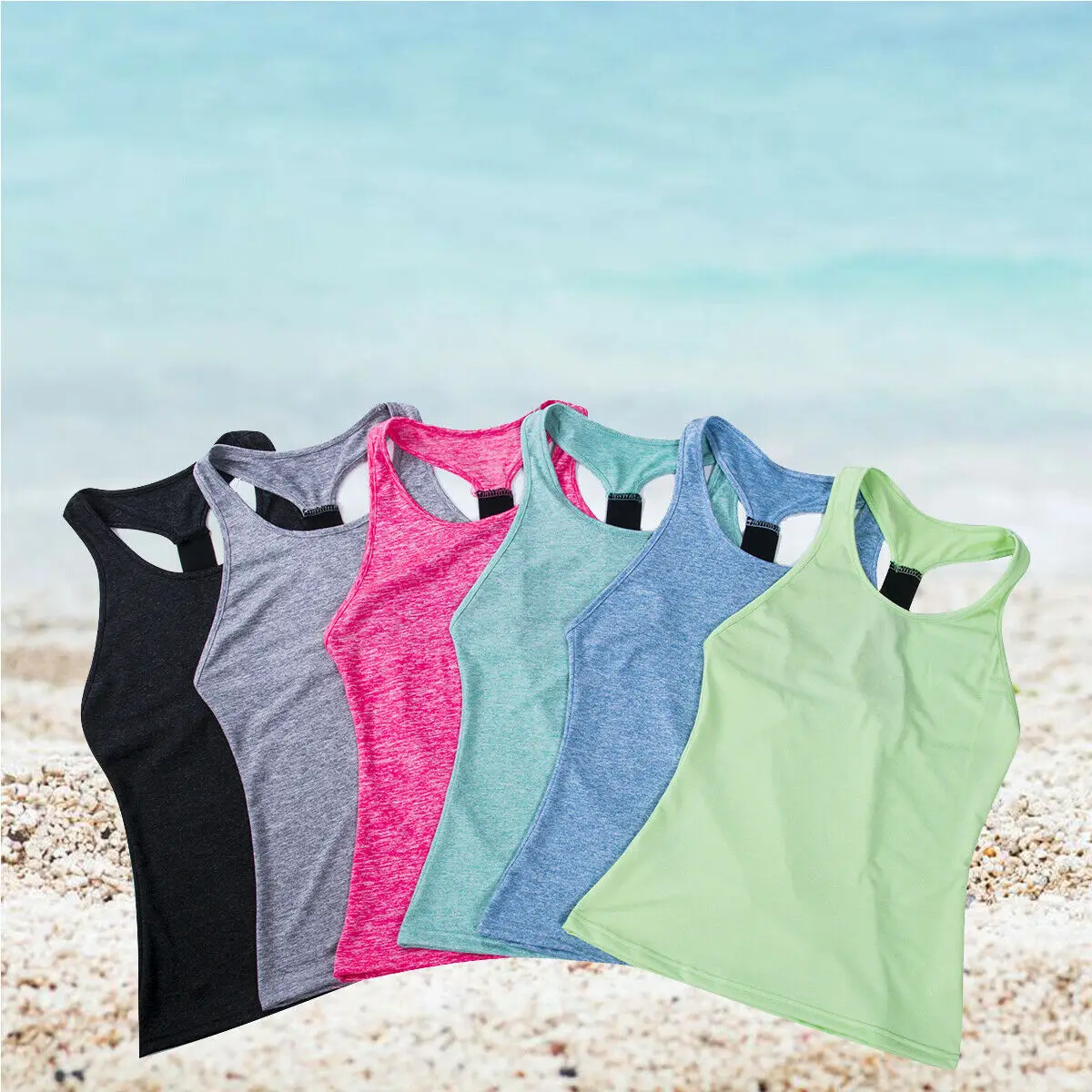 Women's Summer Sleeveless Bodybuilding Running Solid Backless Vest Breathable Fitness | Спорт и развлечения