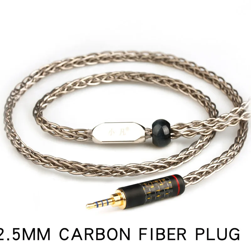 2.5 mm Plug Xiaofan мм 8 Ядро стерлингового серебра обновления кабель 2,5/3,5/4,4 мм балансный кабель с MMCX/2pin разъем для sony ex1000 ie80 se846 - Цвет: 2.5 mm Plug