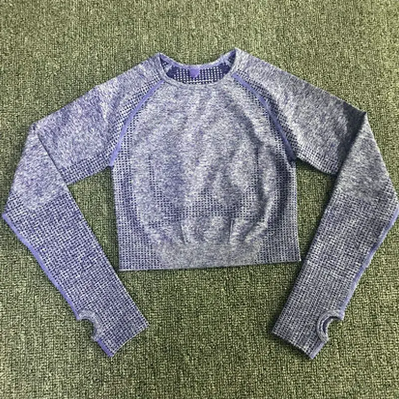 Топ женский бесшовный с длинным рукавом и отверстиями для большого пальца | Спорт