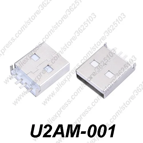 10PCS U2AM-001USB 2.0 Connector Male Jack 90Degree Charging Socket USB Data Transmission Short Body L=15.7mm | Обустройство дома