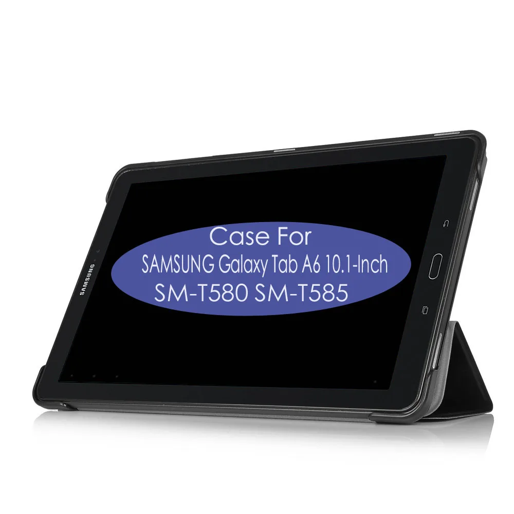 Капа SM-T580 T585C ультра тонкий чехол для смарт-телефона для samsung Galaxy Tab A A6 10,1 дюймов планшет книга флип чехол с металлической магнитной подставкой