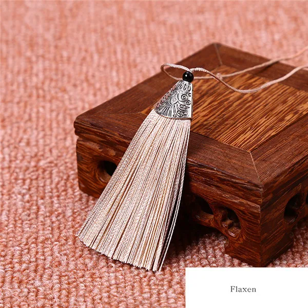 Flaxen 5 шт. многоцветная декоративная подвеска из полиэстера с кисточками DIY занавес Швейные аксессуары в китайском стиле Закладка маленькая кисточка - Цвет: Flaxen