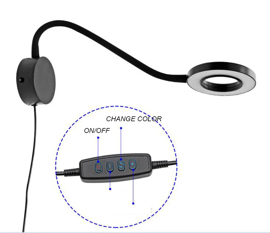 

Reading wall lamp Simple Protect Eyes Lighting 5W Dimming Black White Reading Bedroom USB Study Room Lamp L