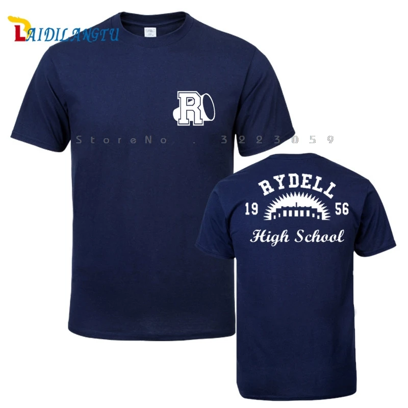 Rydell High shool T-Shirt 80s 50s 1956 Retro Men T-shirt Short sleeve O-Neck Fashion T shirt | Мужская одежда