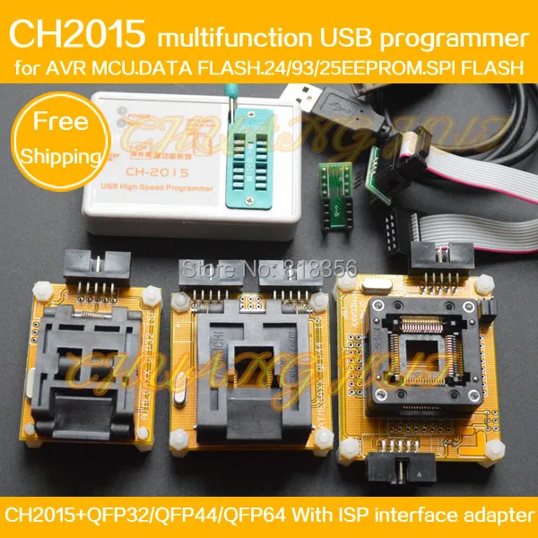 Интеллектуальный Высокоскоростной USB программатор CH2015 + QFP64 QFP44 QFP32 адаптер для mega8