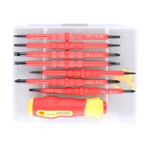 Набор многофункциональных быстроразъемных отверток 14 в 1, изоляционные отвертки для электрических бытовых ручек