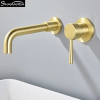 matte brass wall mounted basin faucet single handle bathroom mixer tap hot cold sink faucet rotation spout burnished gold