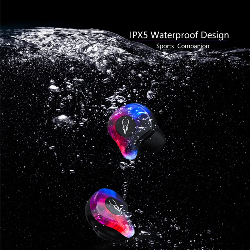 TWS беспроводные Bluetooth наушники в ухо спортивные с микрофоном для