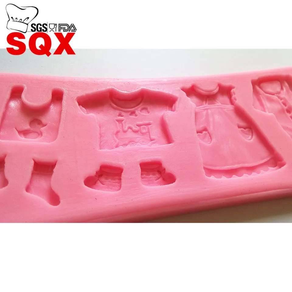 HOT 3D Baby Clothes Shower Silicone Molds Fondant Cake decoratings Tools wedding party Chocolate Baking SQ15181 | Дом и сад