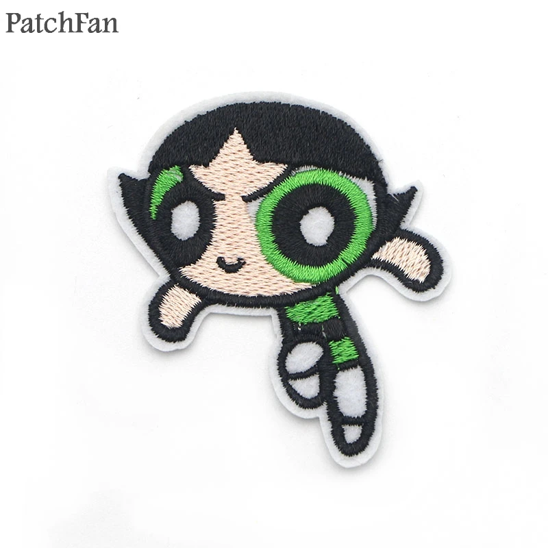 5 Patchfan The Powerpuff девушки вышитые железные нашивки значки лоскутное шитье куртка с аппликацией рюкзак значки-наклейки A1470 - Цвет: 5