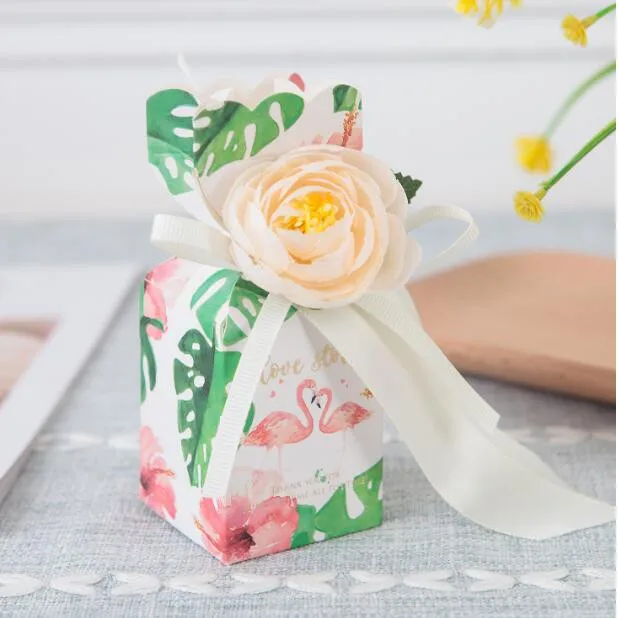 Free shipping vase shape wedding paper box with flower and ribbon chocolate boxes YWMB20 | Дом и сад