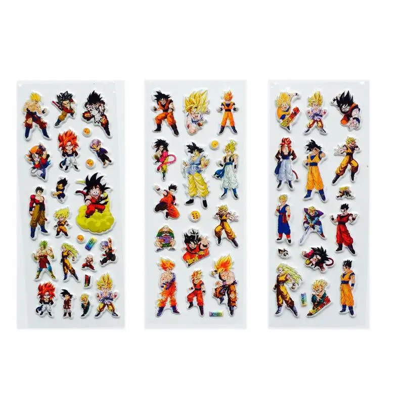 Dragon Ball 3 шт./лот Прохладный, пузырчатые наклейки для 3D с рисунком из мультфильма «Жемчуг дракона» Толстовка Мышь Кошка наклейки; классические игрушки блокнот ручной работы для детей Детский подарок - Цвет: Dragon Ball