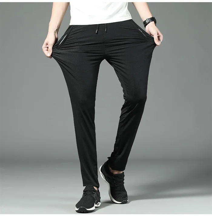 Новые летние тонкие сетчатые штаны мужские летние дышащие спортивные Slim Fit повседневные мужские Беговые тренировочные брюки мужские s брюки