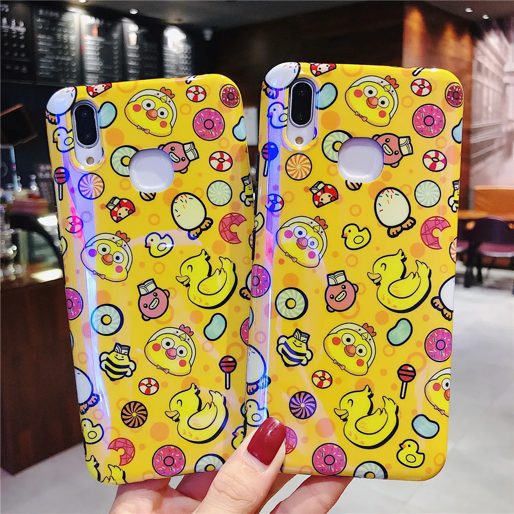 IMD Soft Case for Xiaomi 6X 8 9 SE Yellow Duck Little Bee Candy Cartoon Covers Mix 3 Anti-fall Protective Phone Cases |