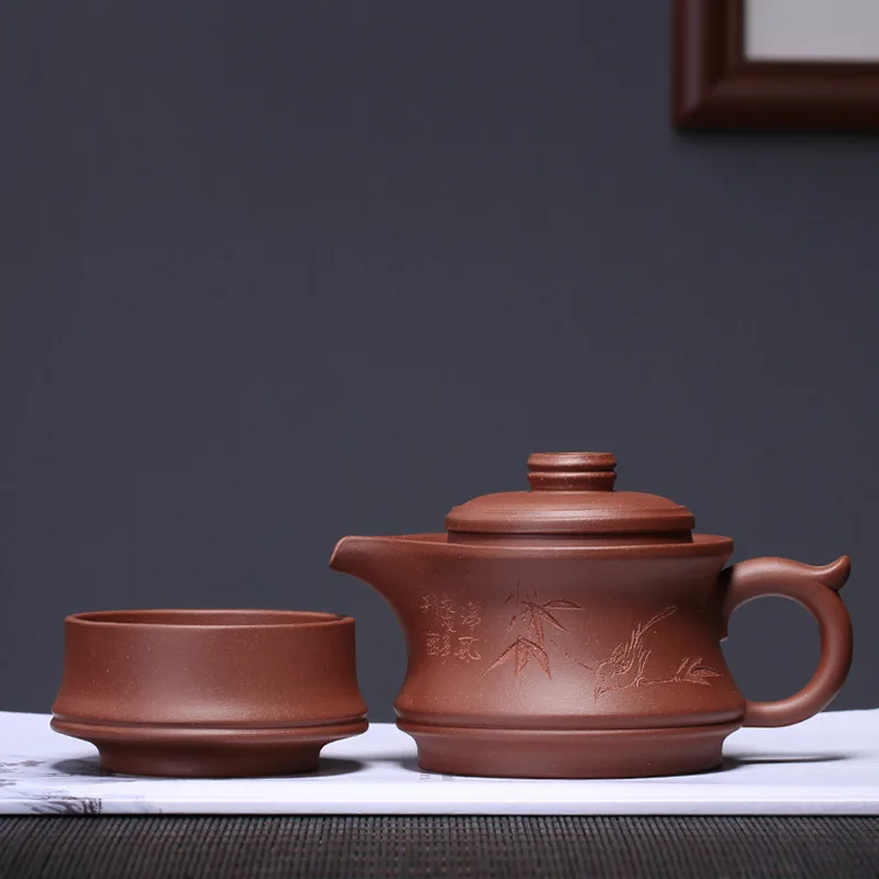 sand tea sets undressed ore reasonable bamboo purple clay pot is carved painting justice cup small cups | Дом и сад