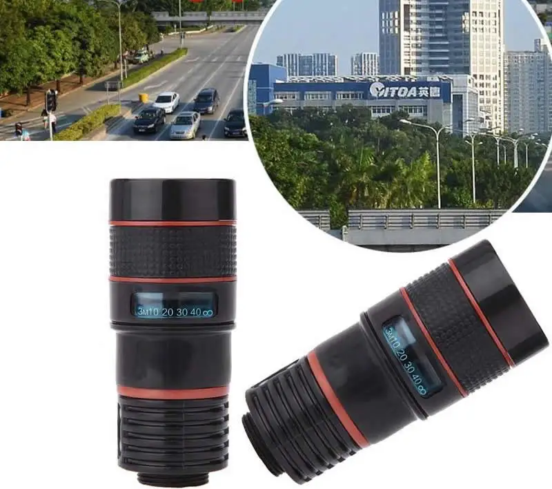 NEW Universal 8X Zoom Telescope Lens Magnifier Clip On Binocular Photography for Cellphone SmartPhone Black | Мобильные телефоны и