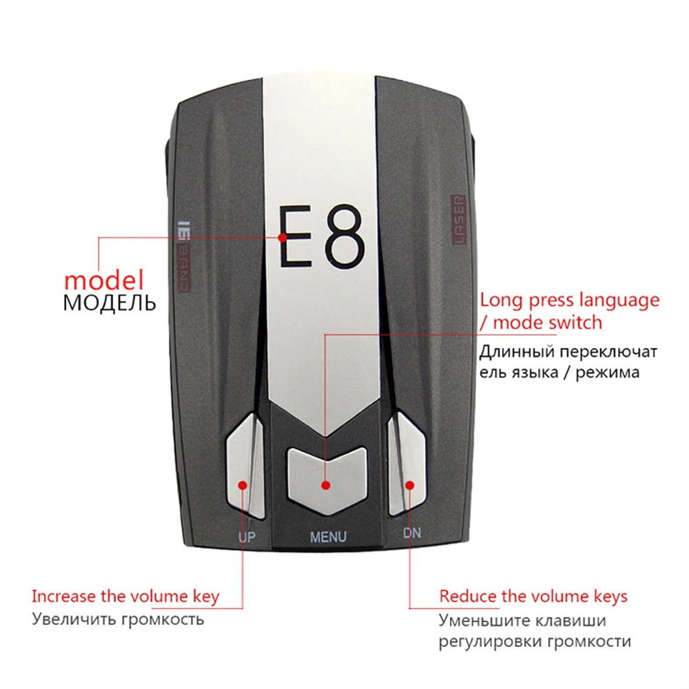 1 шт. 2019 новый автомобильный стиль E8 радар сигнал обнаружение скорости потока
