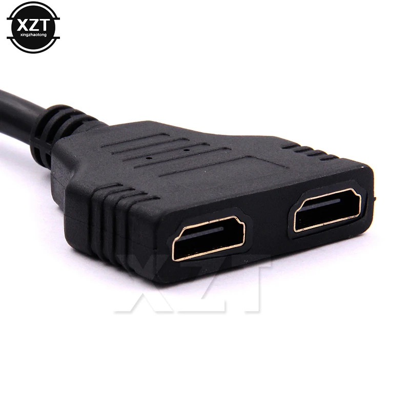 Новинка 1080P 1 шт. штекер на двойной HDMI-совместимый 2 гнездовой Кабель разветвитель